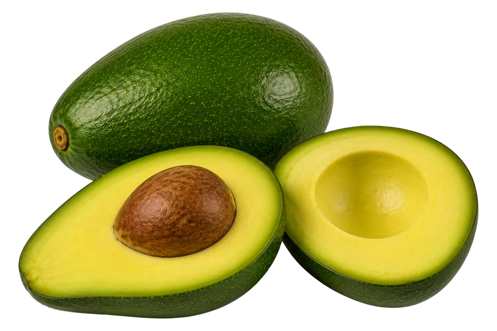 Aguacate Polo entero y en mitades, de consistencia firme