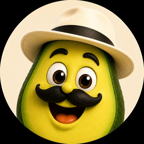 Ilustración de la cara de Don Avocado sonriendo